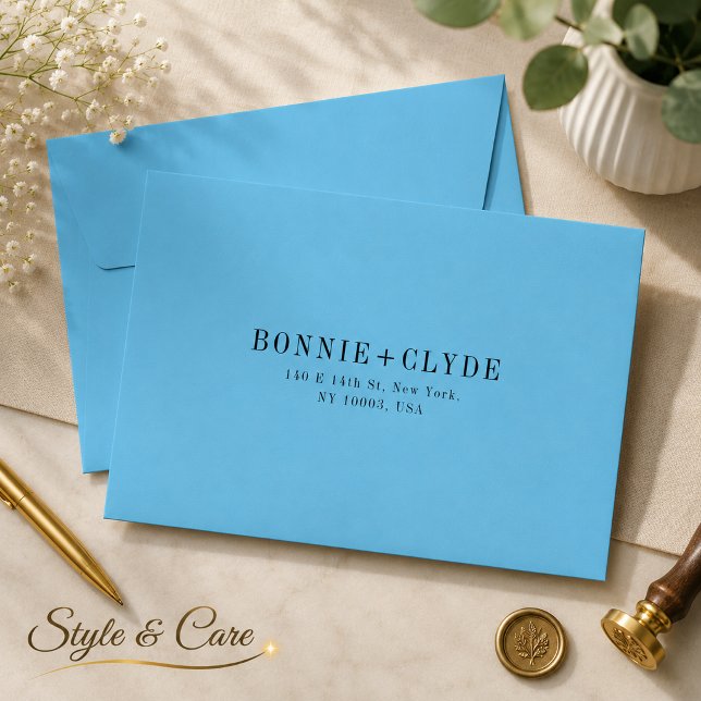 Sky Blue A7 Wedding RSVP Envelope with Address (Sky Blue A7 Wedding RSVP Envelope with Address)
