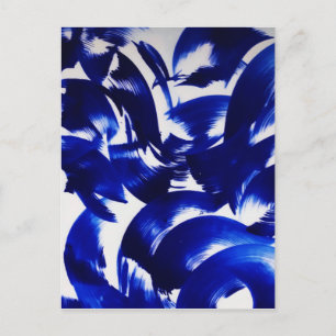 Sky Blue Abstract Light Brush Strokes Paint Art Postcard