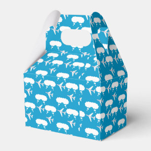 Sky Blue Aeroplane Pattern Favour Box
