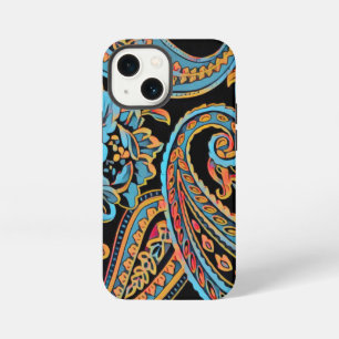 Sky Blue and Autumn Orange Vintage Paisley Case-Ma iPhone 13 Mini Case