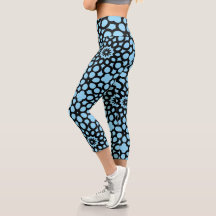 Sky Blue and Black Snowflake pattern