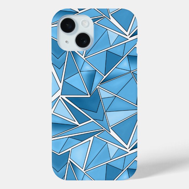 Sky blue and blue geometric shapes pattern modern  Case-Mate iPhone case (Back)