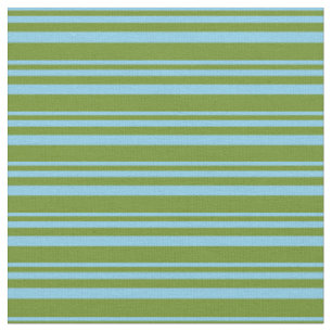 Sky Blue and Green Coloured Stripes Pattern Fabric