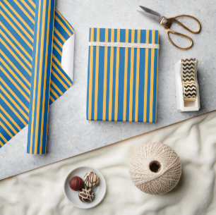 Sky Blue and Warm Yellow Elegance Wrapping Paper