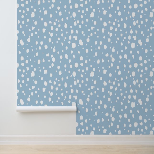 Sky Blue and White Abstract Dots Wallpaper (Application)
