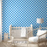 Sky Blue and White Chequerboard Pattern