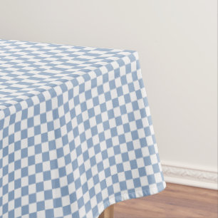 Sky Blue and White Chequered Tablecloth