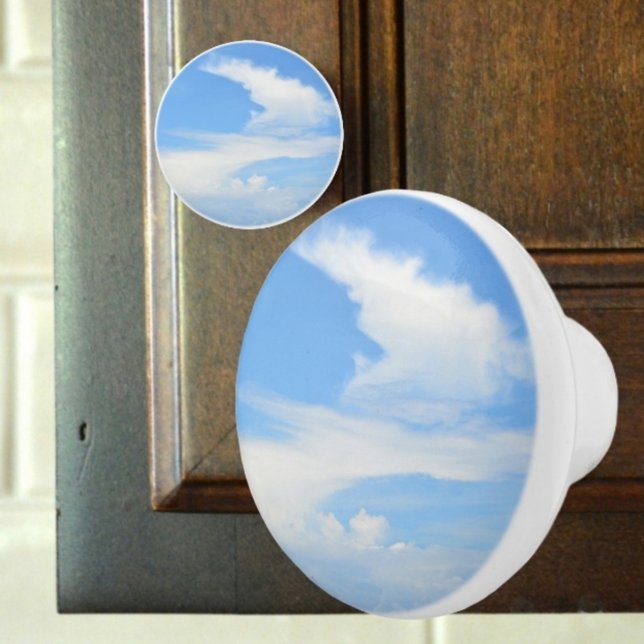 Sky Blue and White Partly Cloudy with a Twist Ceramic Knob (Creator Uploaded)