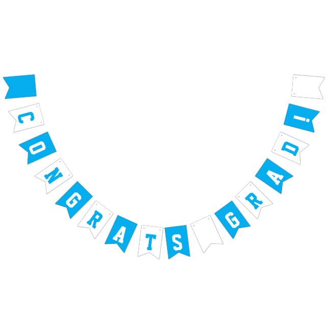 Sky Blue and White School Colours Graduation Bunting (All)