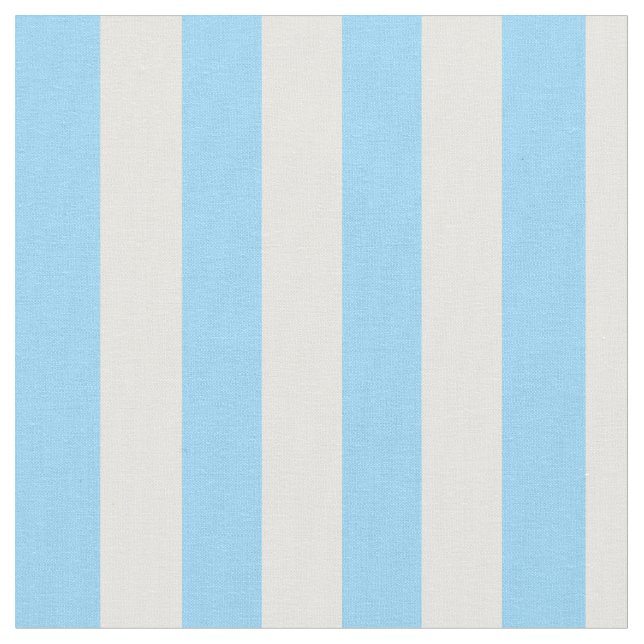 Sky Blue and White Vertical Stripes Fabric (Close Up)