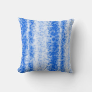Sky Blue and White Watercolor Bubble Design Pillow