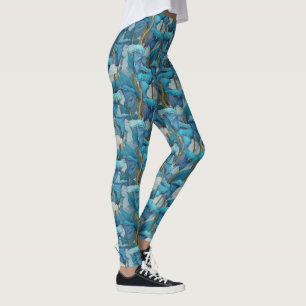 Sky Blue Athletic Calla lilies Floral Birthday Leggings