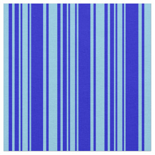Sky Blue & Blue Coloured Lined Pattern Fabric