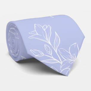 Sky blue boho retro floral flowers pattern elegant tie