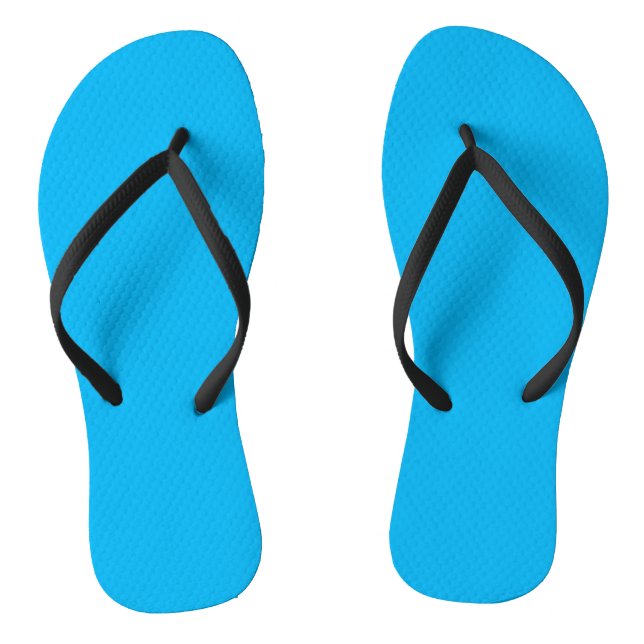 Sky Blue, Bright Cerulean Flip Flops (Footbed)