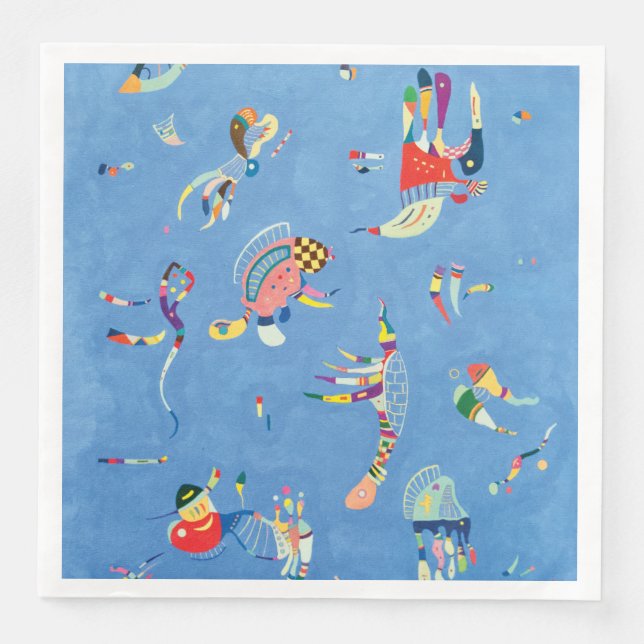 Sky Blue by Wassily Kandinsky Napkin (Front)