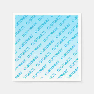 Sky Blue (changeable colour!) Ombre & Text Pattern Napkin