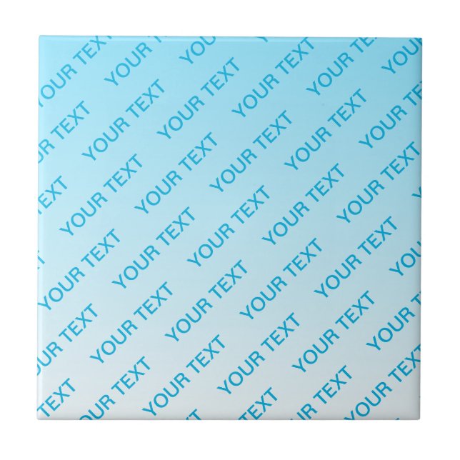 Sky Blue (changeable colour!) Ombre & Text Pattern Tile (Front)