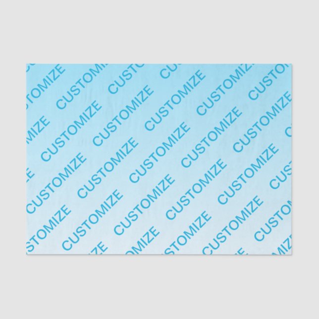 Sky Blue (changeable colour!) Ombre & Text Pattern Tissue Paper (Front)