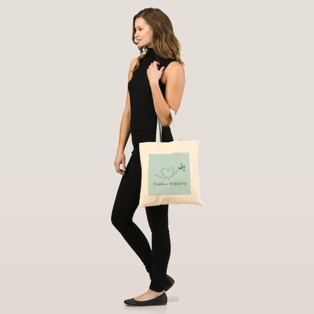 Sky-Blue Clockflower Publishing Logo Tote Bag (Front (Model))
