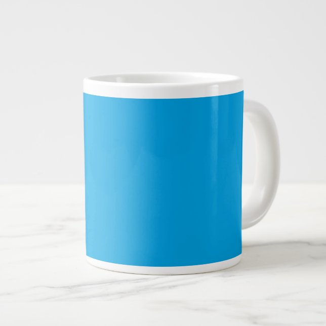 Sky Blue Colour Decor Customise it Easily Large Coffee Mug (Front Right)