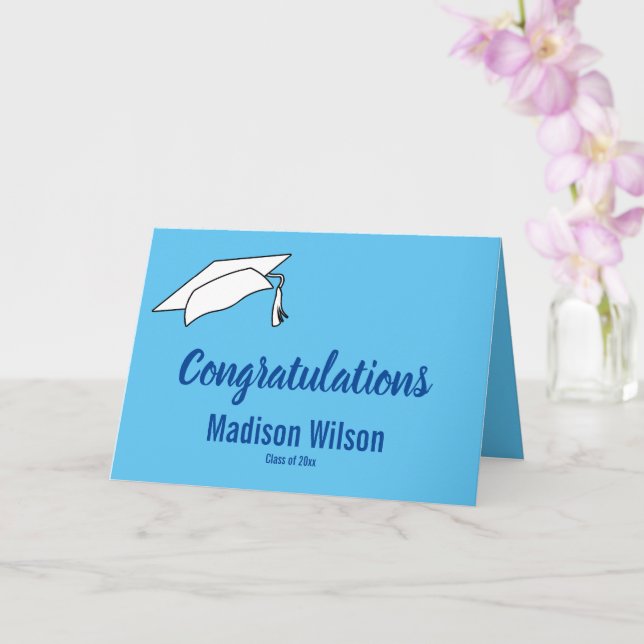 Sky Blue Congratulations for Graduate Card (Orchid)