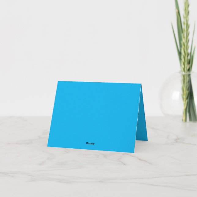 Sky Blue, Crystal Blue Folded Thank You Card (Back)