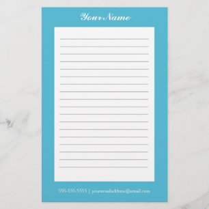 Sky Blue Customisable Lined Stationery