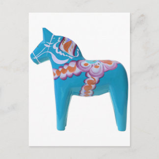 Sky Blue Dala Horse Postcard