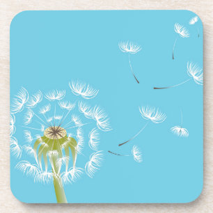 Sky Blue dandelion floral nature Coaster