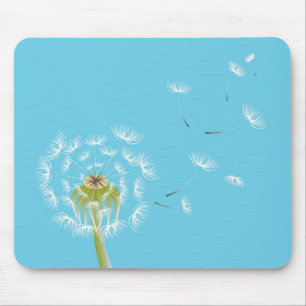 Sky Blue dandelion floral nature Mouse Mat