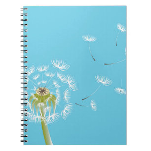 Sky Blue dandelion floral nature Notebook