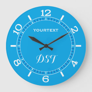 Sky Blue Decor Dial Easily Personalise This Large Clock