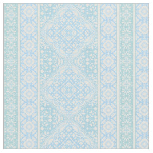 Sky Blue Decorative Boho Tile Pattern Fabric