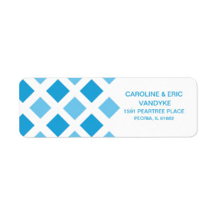 Sky Blue Diamond Check Custom Personalised