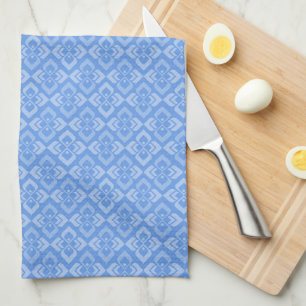 Sky blue diamond pattern  tea towel