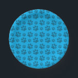 Sky blue dog paw print pattern paper plate<br><div class="desc">Dog gift ideas. Sky blue dog paw print pattern (animal print). Cute gifts for dog lovers.</div>