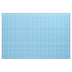 Sky Blue Dots Ivory Linen Fabric Material