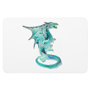 Sky Blue Dragon Fantasy Creature Mystical Artwork Magnet