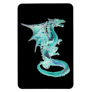 Sky Blue Dragon Stunning Fantasy Creature Art Magnet