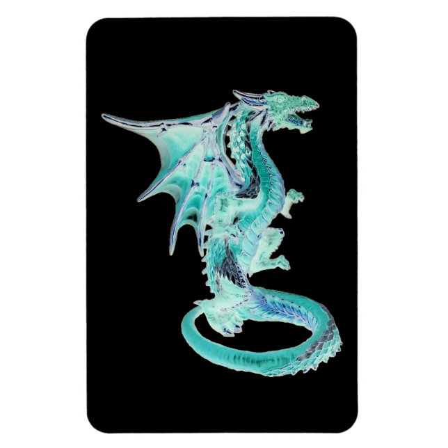 Sky Blue Dragon Stunning Fantasy Creature Art  Magnet (Vertical)