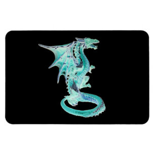 Sky Blue Dragon Stunning Fantasy Creature Artwork Magnet