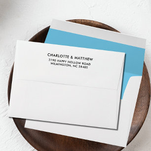 SKY BLUE Elegant return address family name Envelope