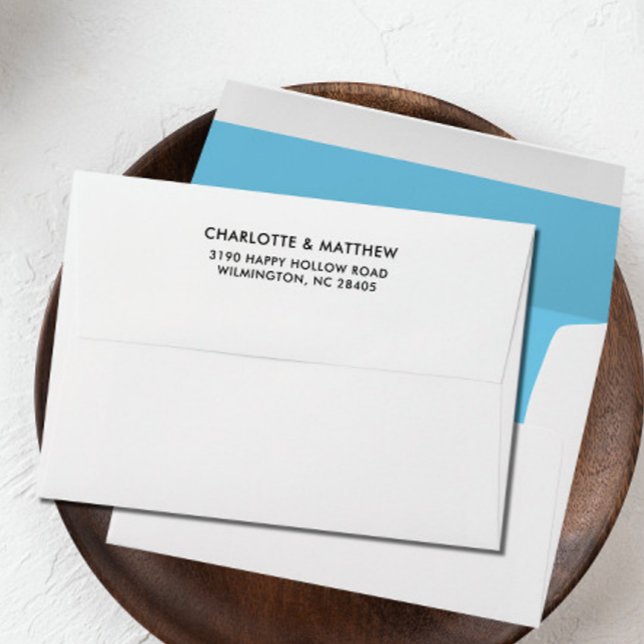 SKY BLUE Elegant return address family name Envelope (Creator Uploaded)