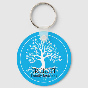 Sky Blue Family Reunion Family Tree  Key Ring