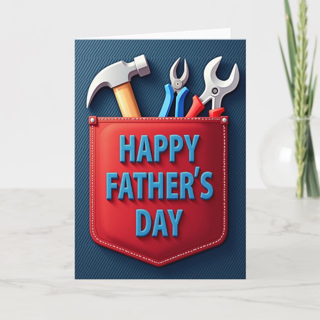 Sky Blue Fathers Day Pocket Card (Front)