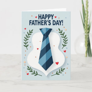 Sky Blue Fathers Day Tie Card
