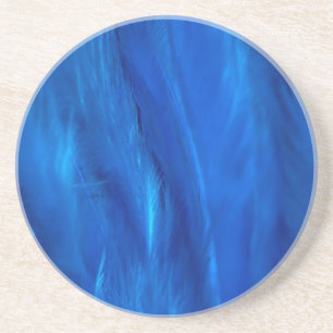 Sky Blue Feathers and Down Coaster