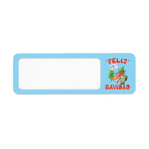 Sky Blue Feliz Navidad Chilli Blank Address