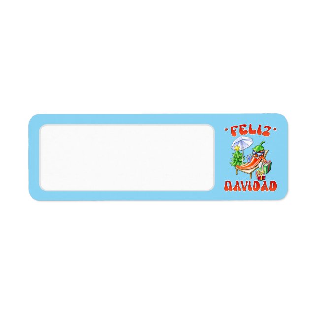 Sky Blue Feliz Navidad Chilli Blank Address (Front)